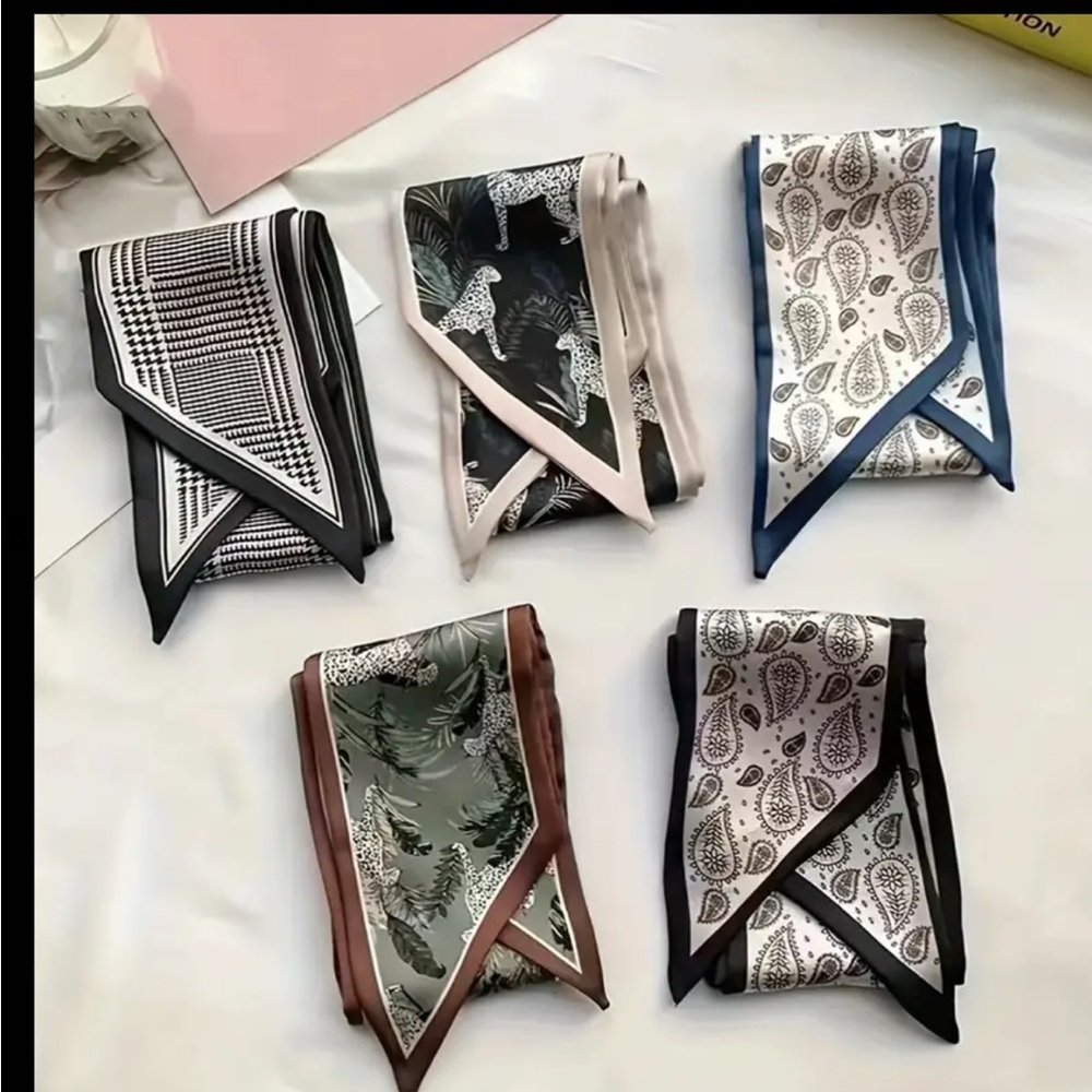 Elegant Patterned Silk Scarves Set